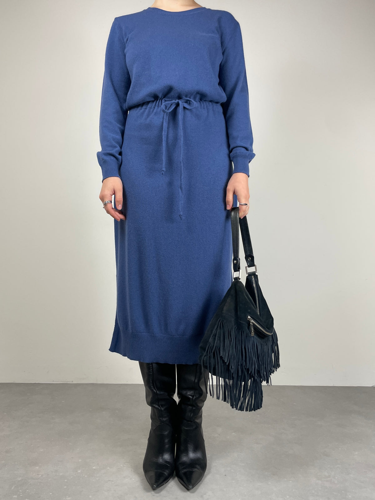 Abito in maglia di lana, cashmere e seta made in Italy, new old stock