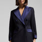 Blazer smoking vintage in lana blu