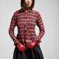 Borsetta in vera pelle bordeaux con occhielli