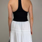 Top nero con pietre nere sfaccettate