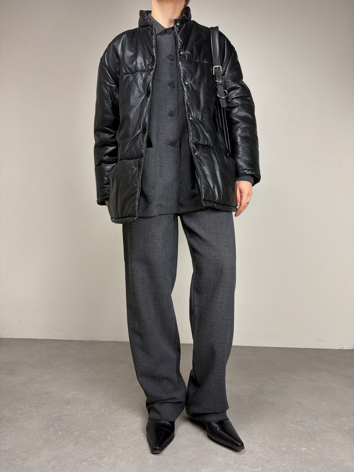 Piumino vintage in vera pelle
