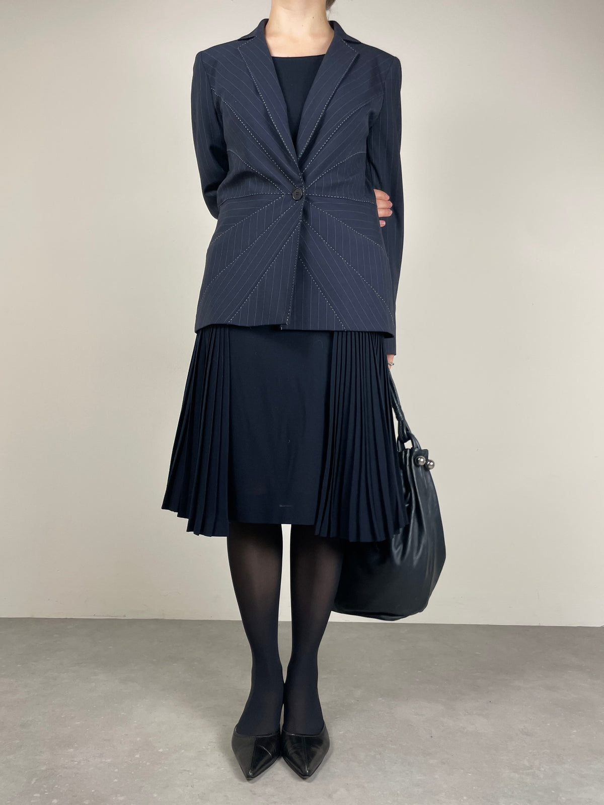 MOSCHINO Cheap and Chic blazer in lana gessato con impunture