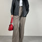 Giacca minimal in vera pelle nera