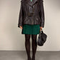 Giacca vintage in vera pelle marrone