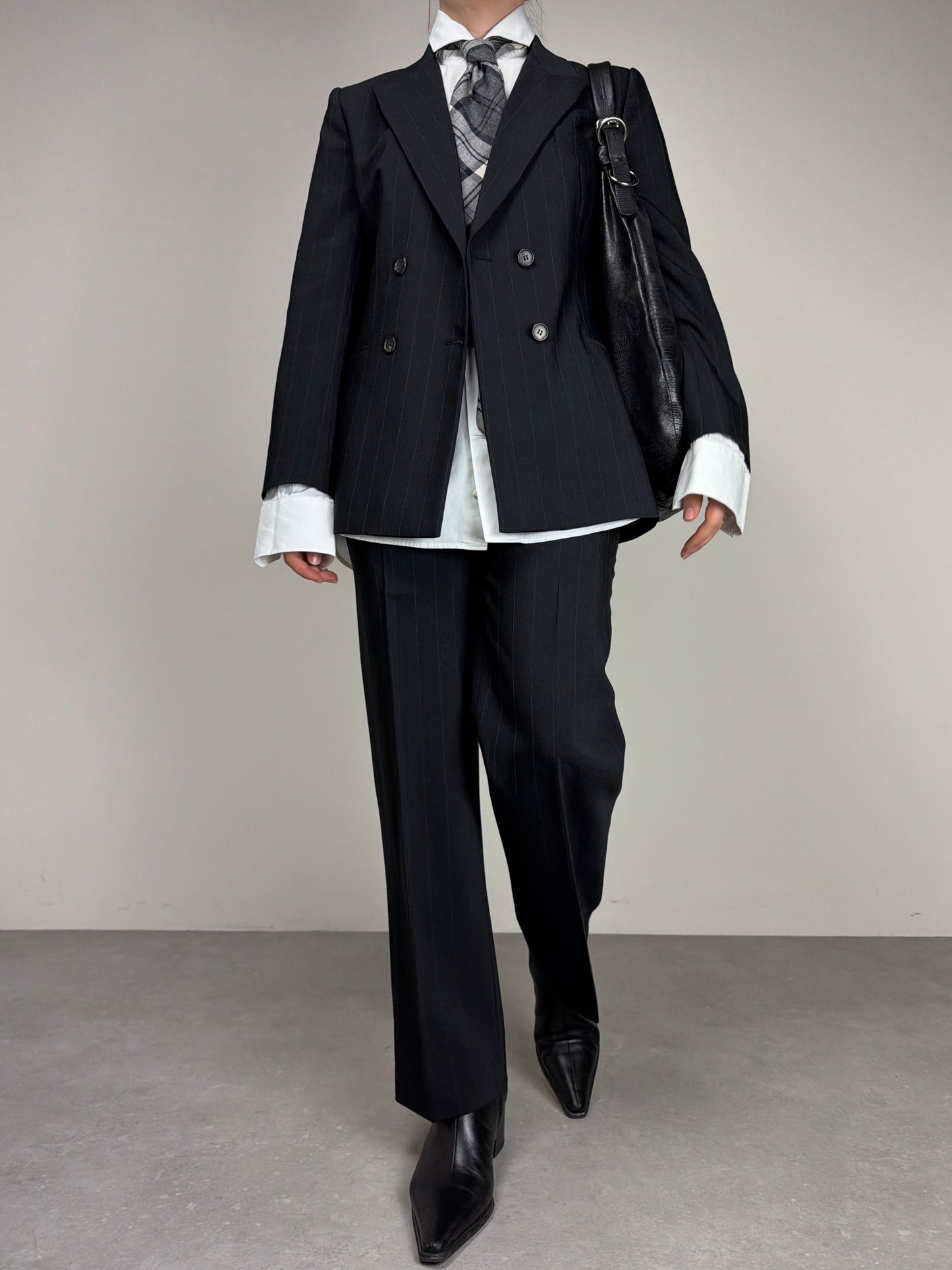 Completo vintage in lana gessata