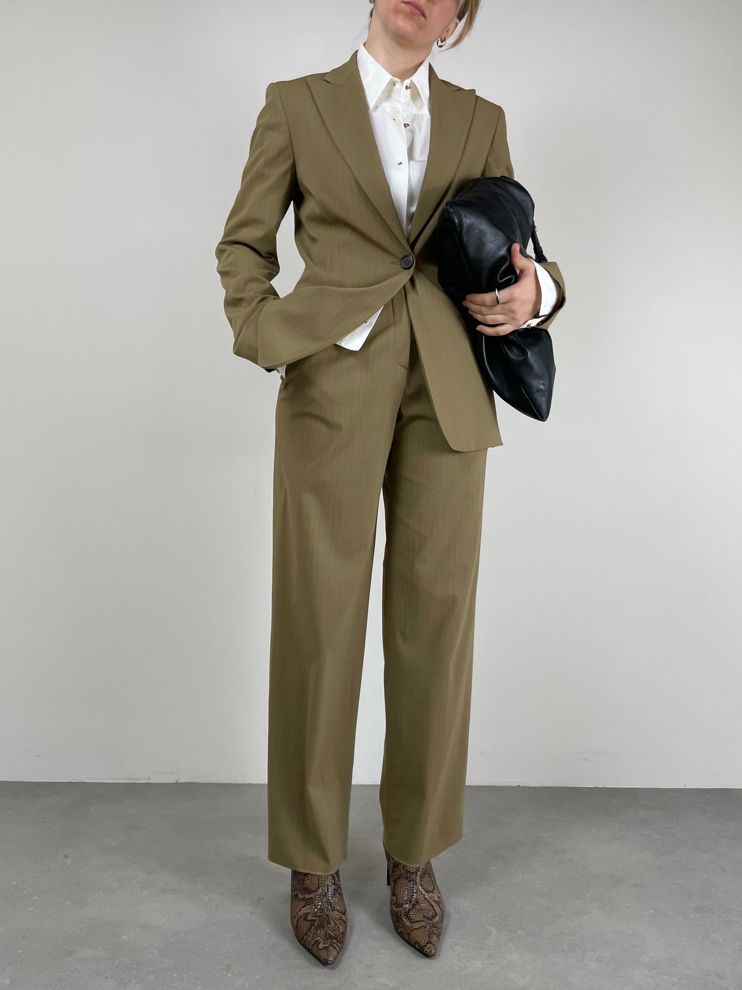 Completo vintage Made in Italy in misto lana gessato