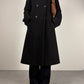 Cappotto gessato in lana e angora made in Italy
