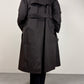 Trench vintage new old stock marrone, con l’interno staccabile in vera pelliccia lapin