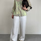 Camicia in misto cotone e lino con finitura iridescente