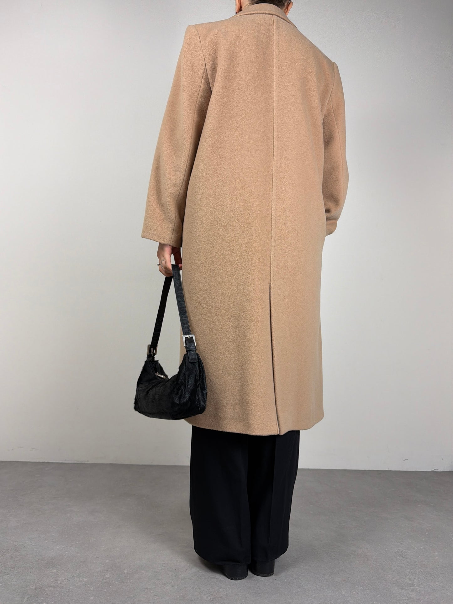 Cinzia Rocca cappotto in lana, lambswool e cashmere color beige