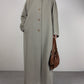 Cappotto lungo in pura lana vergine color grigio sabbia
