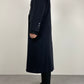 Cappotto lungo a doppiopetto in lana color grigio