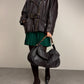 Giacca vintage in vera pelle marrone