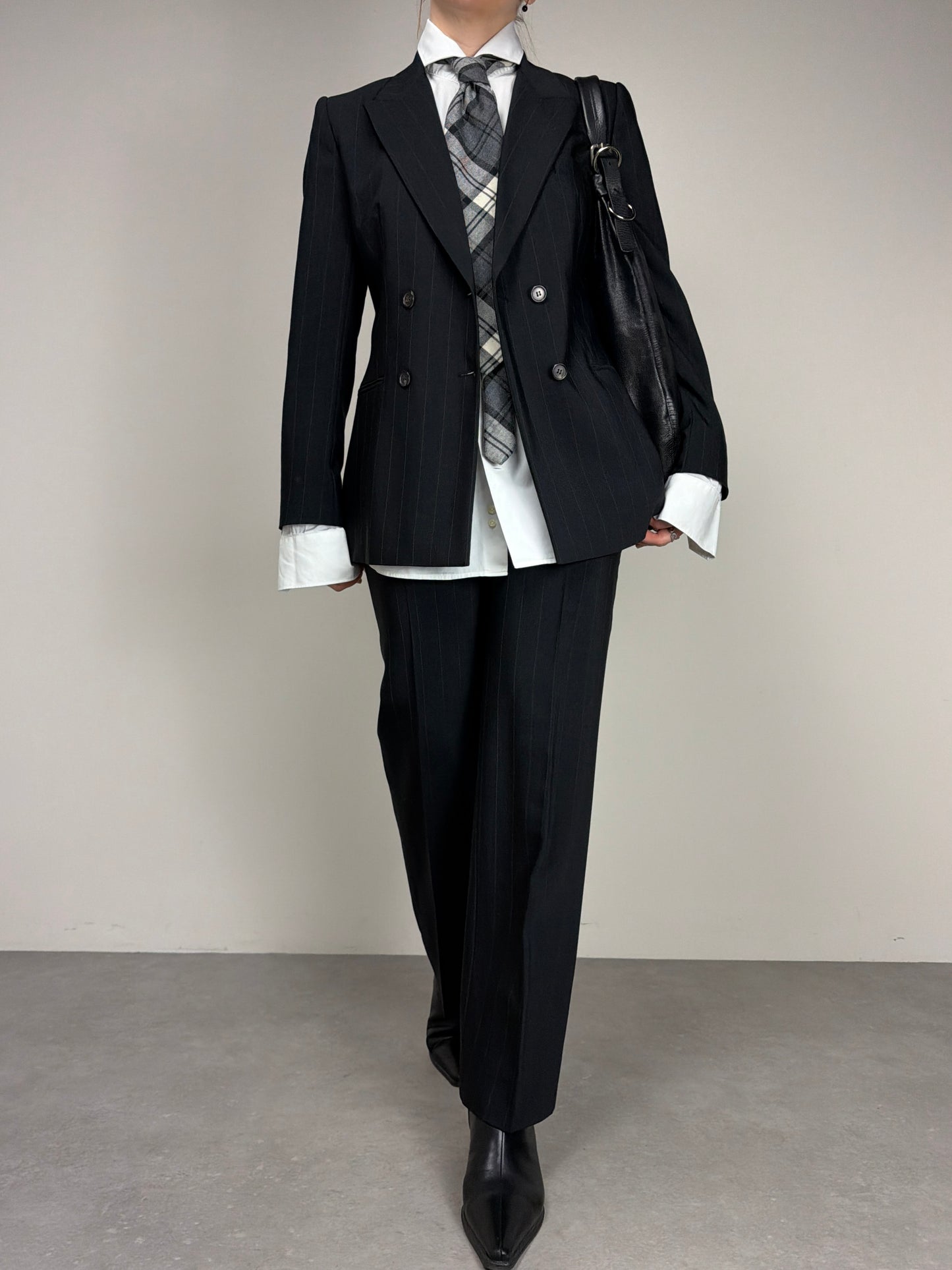 Completo vintage in lana gessata
