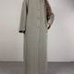 Cappotto lungo in pura lana vergine color grigio sabbia
