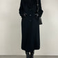 Cappotto nero in lana, angora e cashmere