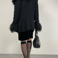 GENNY cardigan in misto mohair e seta con pelliccia Mongolia