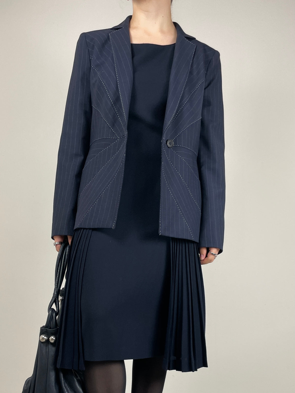 MOSCHINO Cheap and Chic blazer in lana gessato con impunture