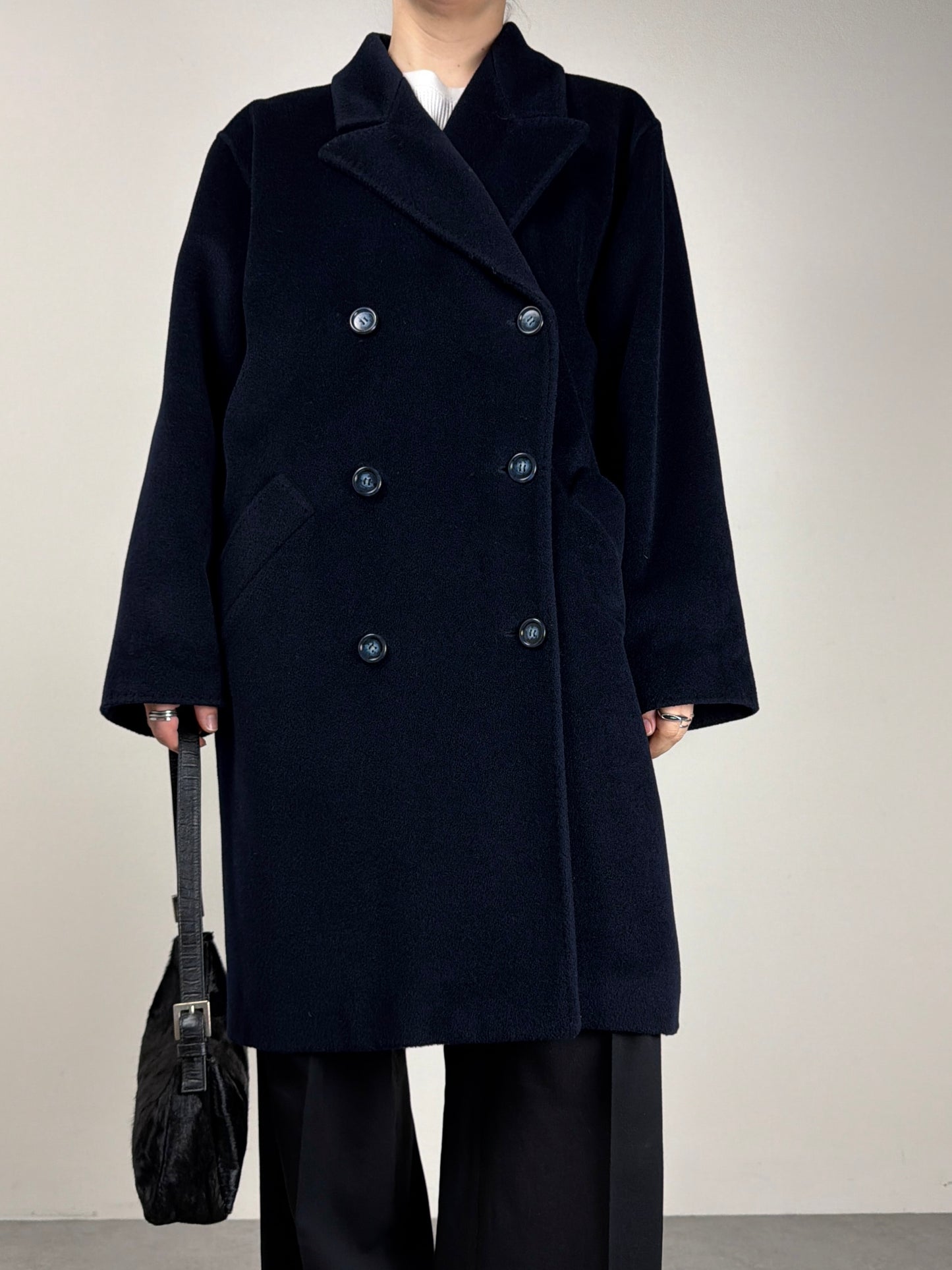Max Mara cappotto in lana blu