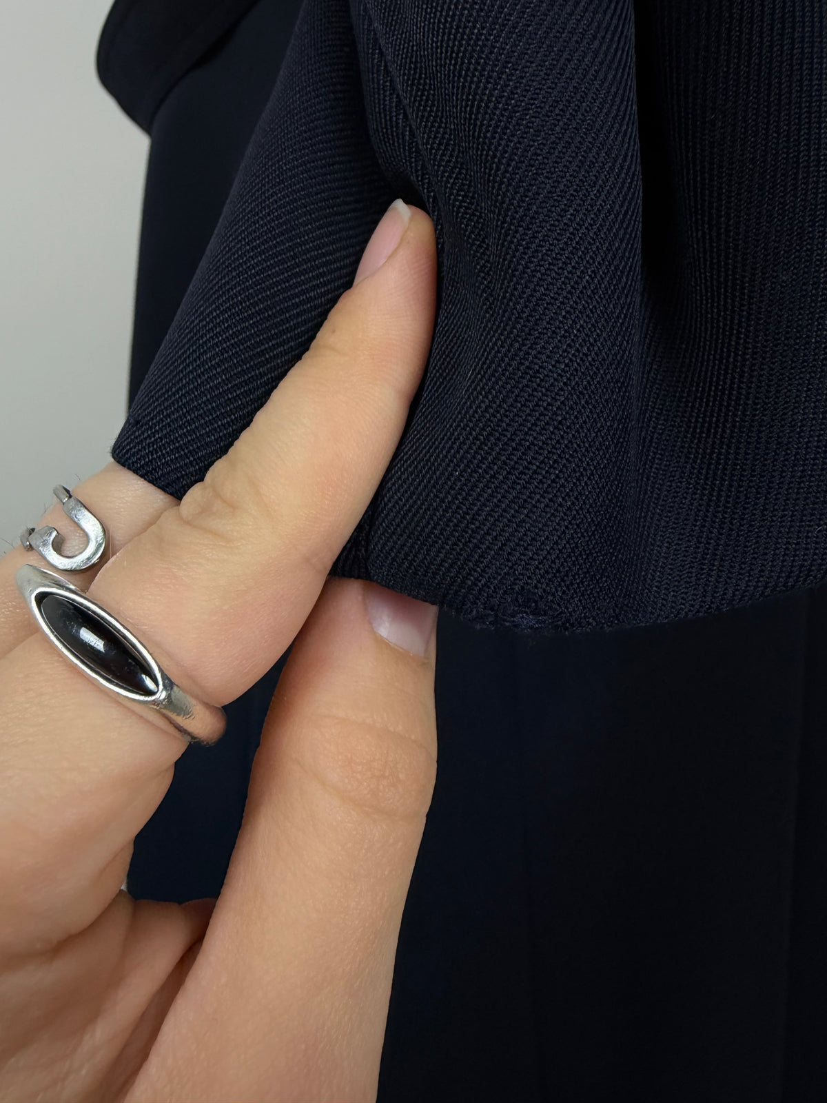 Trench blu con gilet tartan staccabile