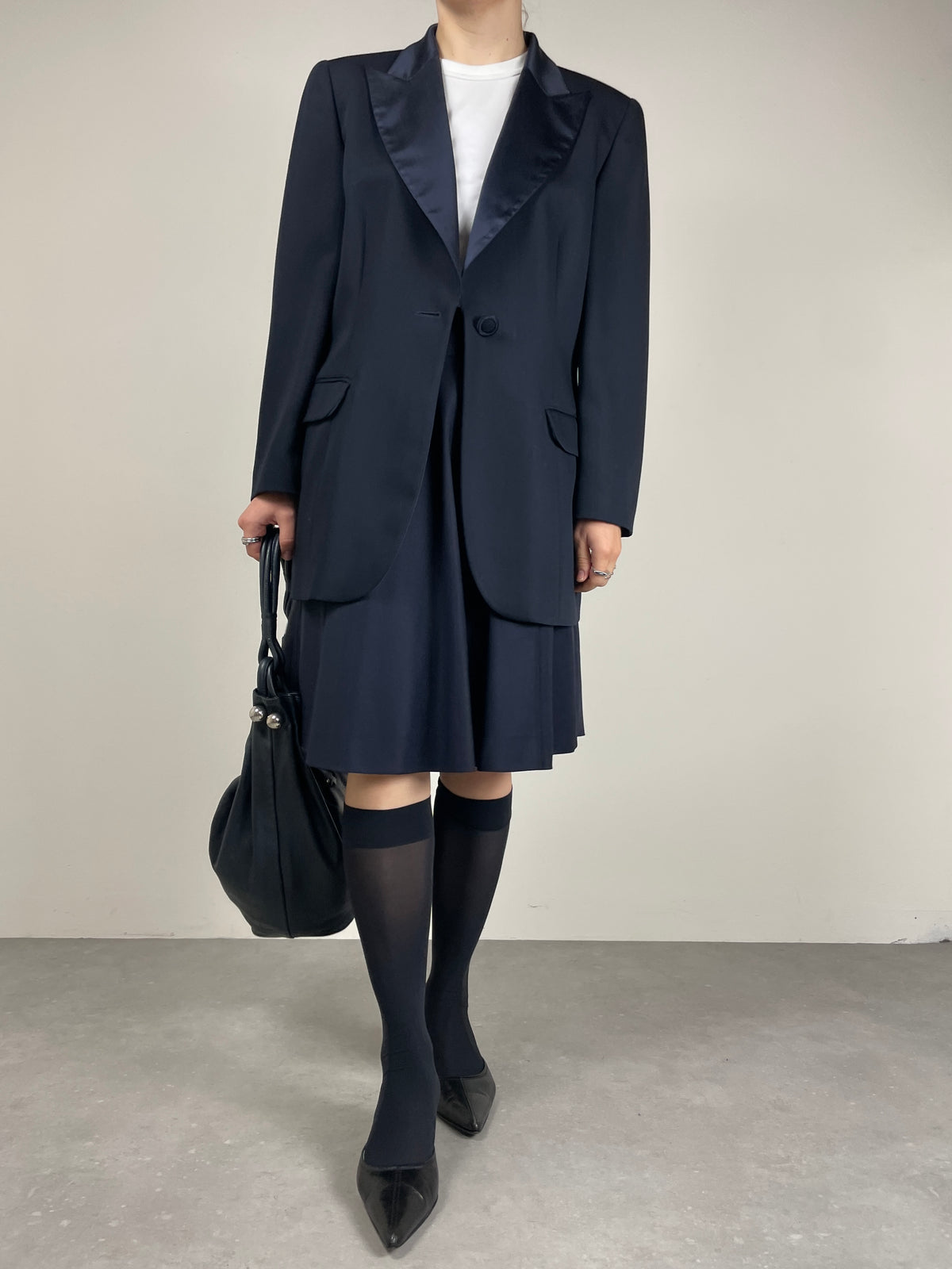 Blazer smoking in lana e seta Made in Italy