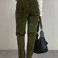MOSCHINO pantaloni in vera pelle scamosciata