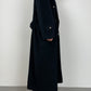 Long black wool, cashmere, angora coat