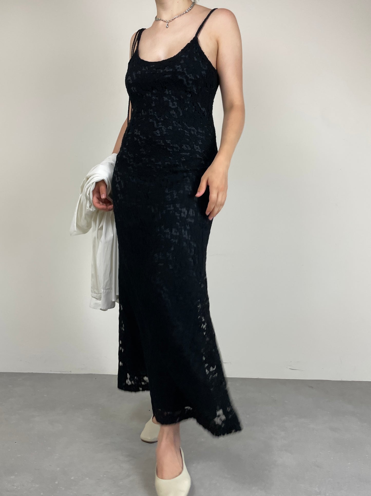 Abito vintage in pizzo nero