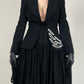 Blazer nero con ricamo intagliato