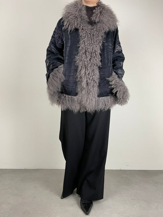 Piumino Made in Italy con pelliccia Mongolia