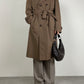 Trench vintage con gilet in finta pelliccia rimovibile