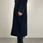 Cappotto a doppiopetto in lana, cashmere e ancora blu scuro