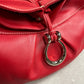 Borsa baguette in vera pelle rossa