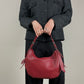 Burgundy hobo leather bag