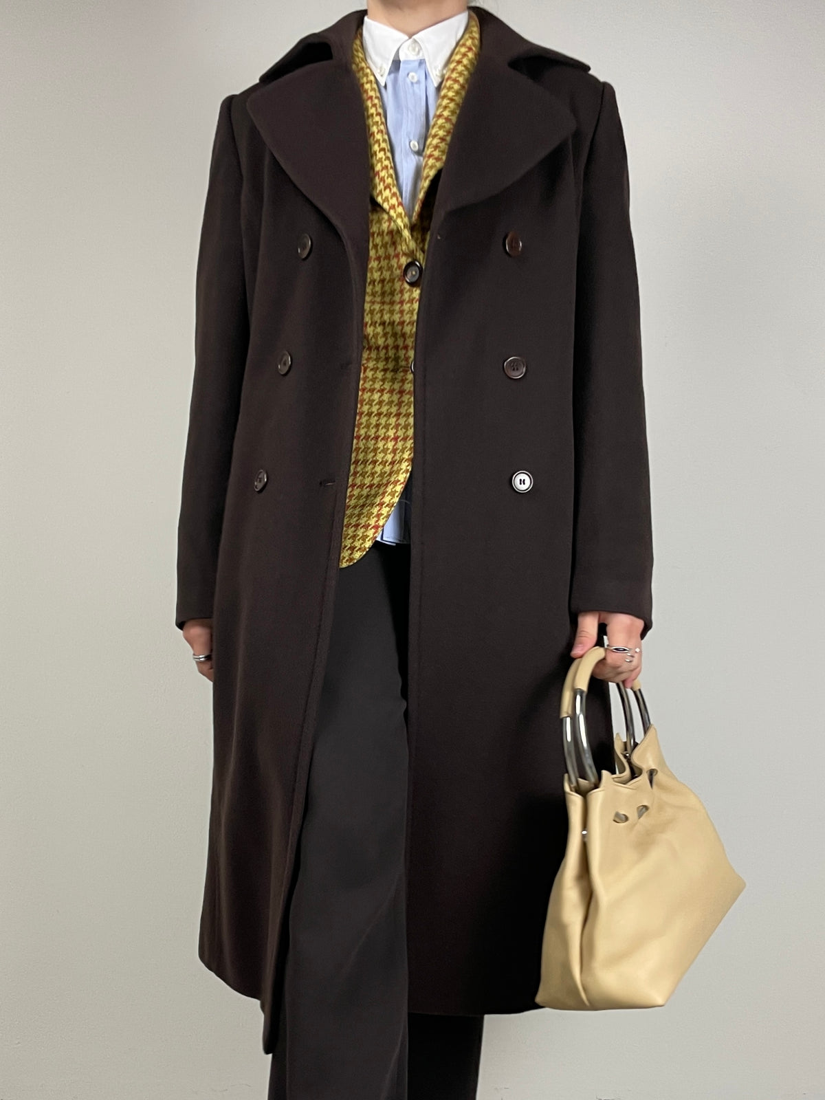 Cappotto a doppiopetto in lana e cashmere