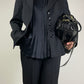 Blazer vintage in misto lana gessato