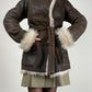 Shearling vintage marrone con pelliccia beige