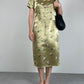Qipao sartoriale in jacquard di viscosa