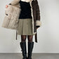 Shearling vintage marrone con pelliccia beige