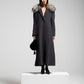 Cappotto in lana e cashmere con collo di volpe