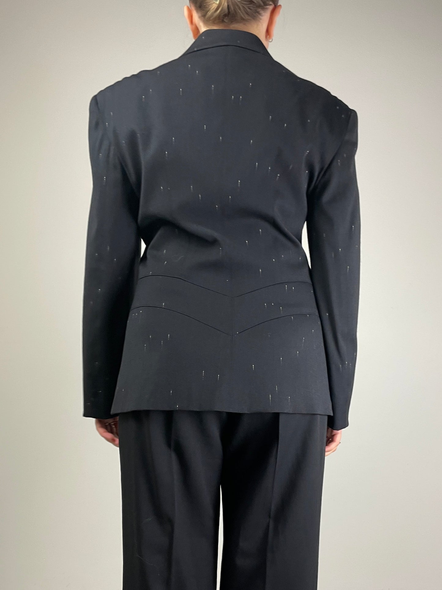 Blazer vintage in misto lana gessato