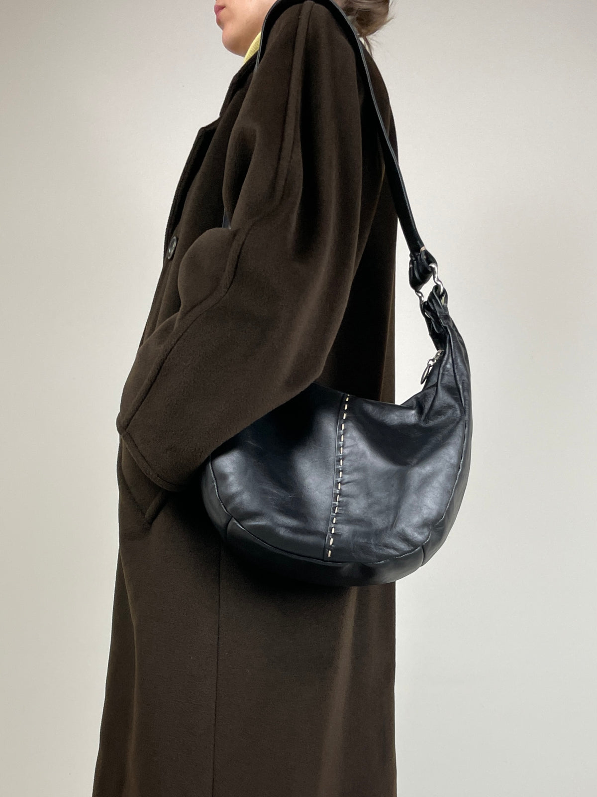 Hobo bag in vera pelle made in Italy