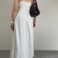 Abito lungo bustier con inserti in seta