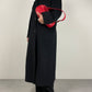Cappotto lungo nero in beaver di pura lana