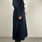 Trench blu con gilet tartan staccabile