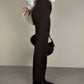 Completo vintage con gilet e pantalone in lana gessata