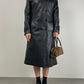 Trench vintage vera pelle nera