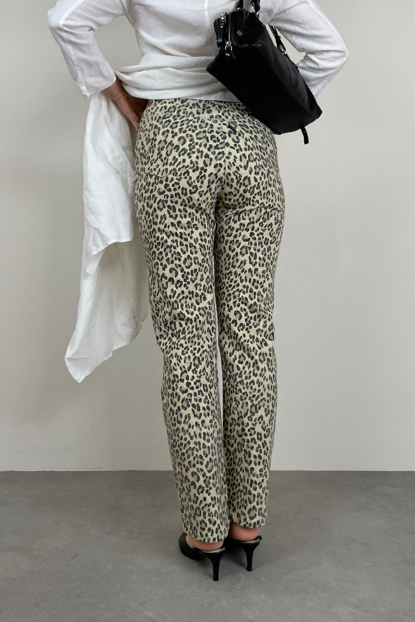 Jeans vintage leopardati