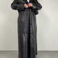 Trench lungo in vera pelle