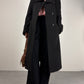 Cappotto gessato in lana e angora made in Italy